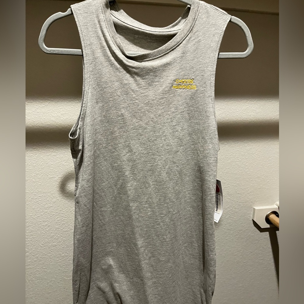 Spiritual gangster Sleeveless shirt dress with Yellow Logo